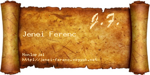 Jenei Ferenc névjegykártya